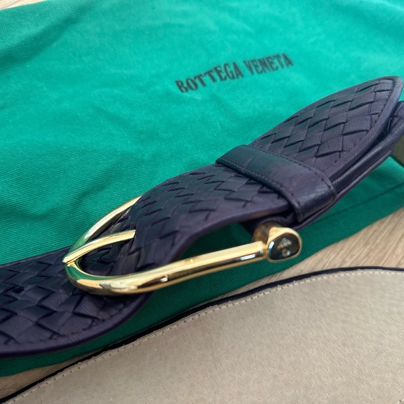 Bottega Veneta Woven Intrecciato Plum Leather Belt - Picture 6 of 6